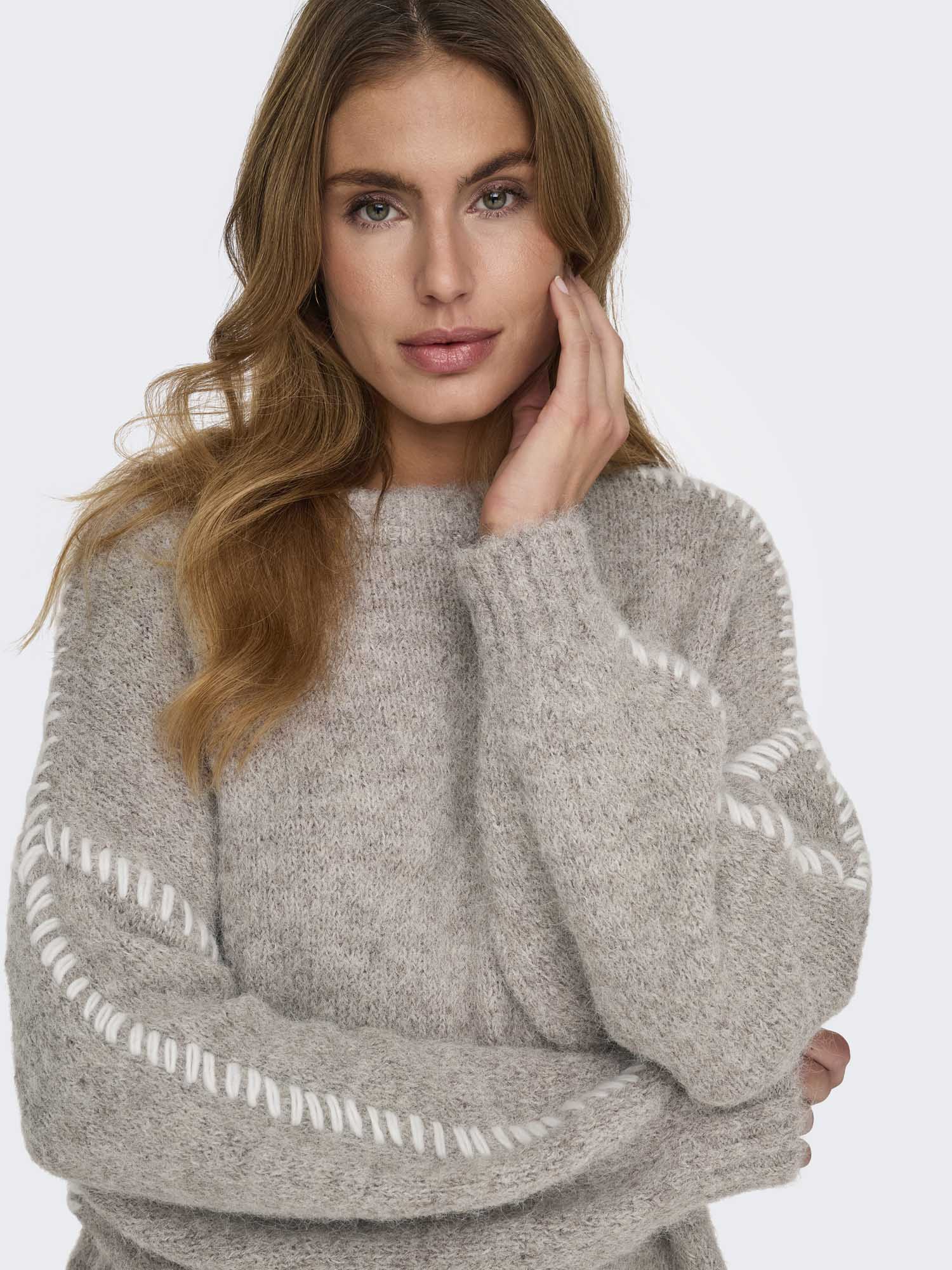 PULLOVER ZOEY JACQUELINE DE YOUNG DA RAGAZZA BEIGE - immagine 5